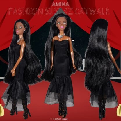 Amina Doll Long Black Dress