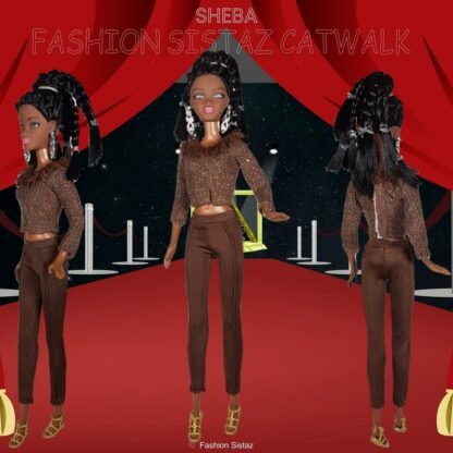 Sheba Doll Brown Crop Top & Pant