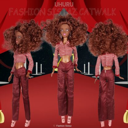 Uhuru Doll Stripe Crop Top Red Pant